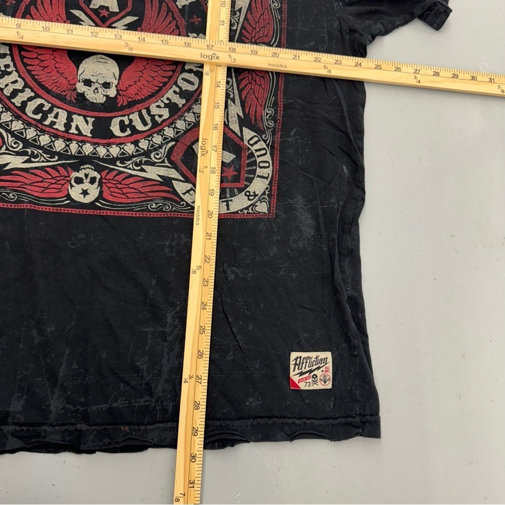 Affliction Skull T Shirt American Customs Cyber Grunge Punk Goth - Picture 3 of 4